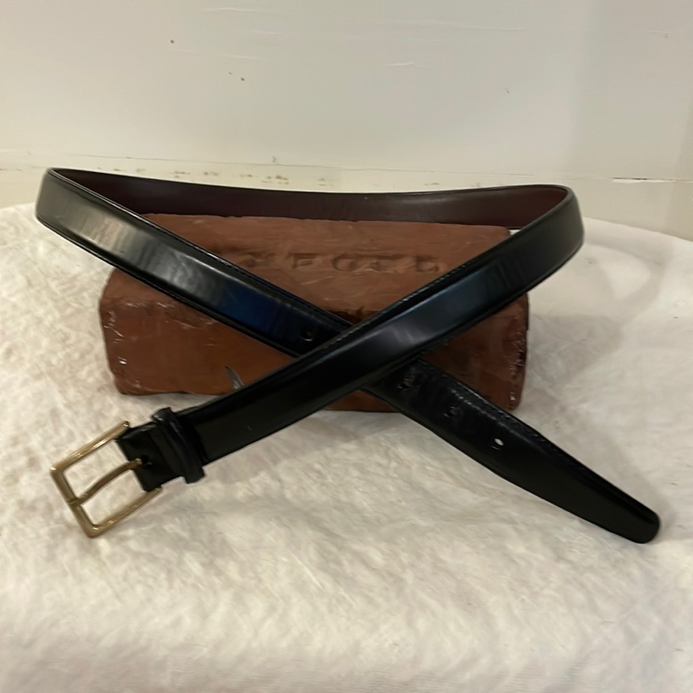 Brighton Men’s Black English Calf Leather Belt, Size 40